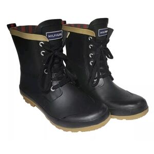 Tommy Hilfiger Renegade Short Rain Duck Boots Women's Size 6 Black EUC Rubber